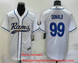 Men's Los Angeles Rams #99 Aaron Donald White Stitched Cool Base Nike Baseball Jersey