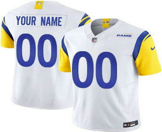 Men's Los Angeles Rams Customized Limited White FUSE Vapor Jersey