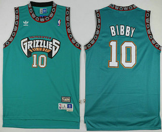 Men's Memphis Grizzlies #10 Mike Bibby ABA Hardwood Classics Green Throwback Swingman Jersey