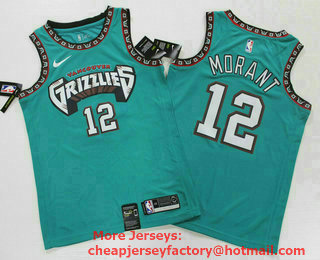 Men's Memphis Grizzlies #12 Ja Morant Green 2019 NEW Nike Swingman Printed NBA Jersey