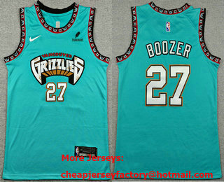 Men's Memphis Grizzlies #27 Cameron Boozer Green Classic Sponsor Stitched Jersey
