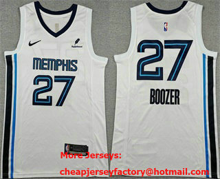 Men's Memphis Grizzlies #27 Cameron Boozer White Association Edition Stitched Jersey