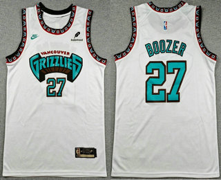 Men's Memphis Grizzlies #27 Cameron Boozer White Classic Sponsor Stitched Jersey