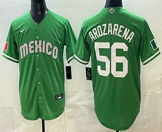 Men's Mexico #56 Randy Arozarena Green 2026 World Baseball Classic Cool Base Jersey 01