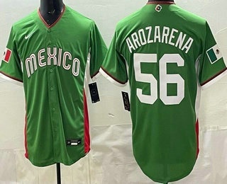 Men's Mexico #56 Randy Arozarena Green 2026 World Baseball Classic Cool Base Jersey