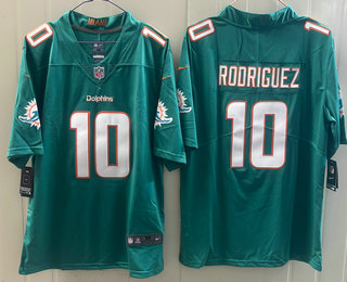 Men's Miami Dolphins #10 Jacob Rodriguez Aqua Vapor Limited Stitched Jersey
