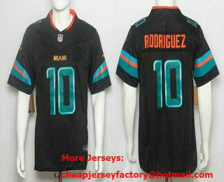 Men's Miami Dolphins #10 Jacob Rodriguez Limited Black Rivalries FUSE Jersey