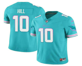 Men's Miami Dolphins #10 Tyreek Hill Aqua 2023 FUSE Alternate Vapor Limited Stitched Jersey