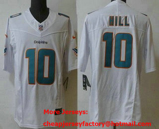 Men's Miami Dolphins #10 Tyreek Hill Limited White FUSE Vapor Jersey