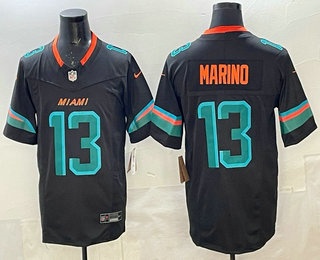 Men's Miami Dolphins #13 Dan Marino Limited Black Rivalries FUSE Vapor Stitched Jersey