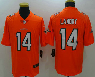 Men's Miami Dolphins #14 Jarvis Landry Orange 2016 Color Rush Stitched NFL Nike Limited Jersey