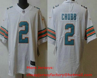 Men's Miami Dolphins #2 Bradley Chubb Limited White Alternate Vapor Jersey
