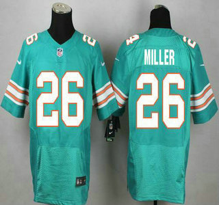 Men's Miami Dolphins #26 Lamar Miller Aqua Green Alternate 2015 NFL Nike Elite Jersey