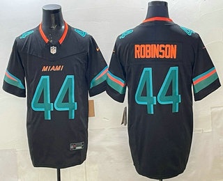 Men's Miami Dolphins #44 Chop Robinson Limited Black Rivalries FUSE Vapor Stitched Jersey