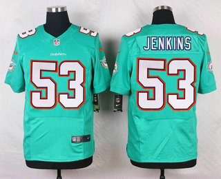 Men's Miami Dolphins #53 Jelani Jenkins Green Team Color Stitched NFL Nike Elite Jersey