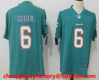 Men's Miami Dolphins #6 Jay Culter Aqua Green 2017 Vapor Untouchable Stitched NFL Nike Limited Jersey