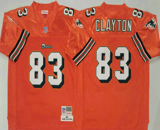 Men's Miami Dolphins #83 Mark Clayton Orange 1984 Throwback Jersey