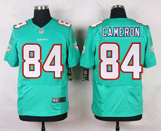 Men's Miami Dolphins #84 Jordan Cameron Aqua Green Team Color NFL Nike Elite Jersey