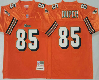 Men's Miami Dolphins #85 Mark Duper Orange 1984 Throwback Jersey
