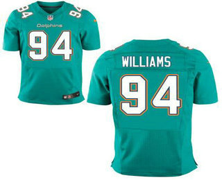 Men's Miami Dolphins #94 Mario Williams Aqua Green Team Color NFL Nike Elite Jersey