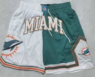Men's Miami Dolphins White Green Just Don Shorts