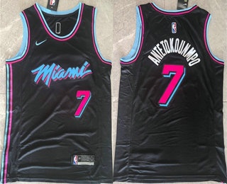 Men's Miami Heat #7 Giannis Antetokounmpo Black City Swingman Jersey