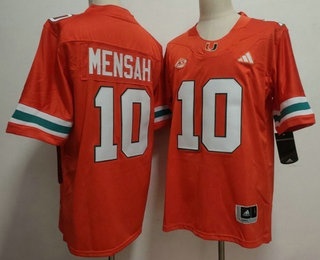 Men's Miami Hurricanes #10 Darien Mensah Orange FUSE College Football Jersey