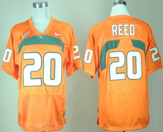 Men's Miami Hurricanes #20 Ed Reed Orange College Jersey