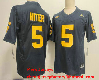 Men's Michigan Wolverines #5 Savion Hiter Limited Black FUSE College Football Jersey