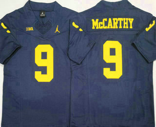 Men's Michigan Wolverines #9 JJ Mccarthy Navy Blue FUSE College Football Jersey