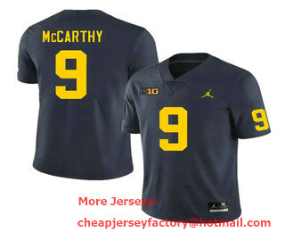 Men's Michigan Wolverines #9 JJ Mccarthy Navy Blue Jordan 2022 Vapor Untouchable Stitched Nike Jersey