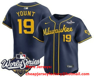 Men's Milwaukee Brewers #19 Robin Yount Navy 2026 World Series Alternate Limited Stitched Jersey