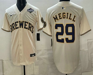 Men's Milwaukee Brewers #29 Trevor Megill Cream 2026 World Series Limited Stitched Jersey