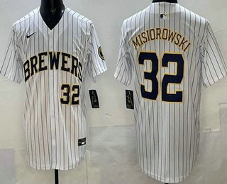Men's Milwaukee Brewers #32 Jacob Misiorowski White Limited Jersey