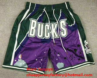 Men's Milwaukee Bucks Purple Rabbit Swingman Shorts 01