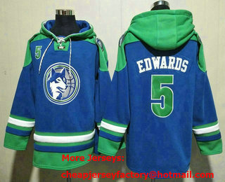 Men's Minnesota Timberwolves #5 Anthony Edwards Royal Lace Up Pullover Hoodie