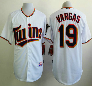 Men's Minnesota Twins #19 Kennys Vargas 2015 White Jersey