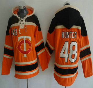 Men's Minnesota Twins #48 Torii Hunter Orange MLB Baseball Hoodie