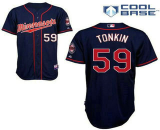 Men's Minnesota Twins #59 Michael Tonkin Navy Blue Stitched Baseball Jersey