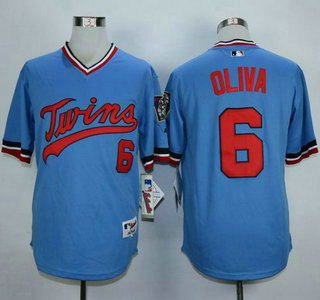 Men's Minnesota Twins #6 Tony Oliva Light Blue 1984 Turn Back The Clock Jersey