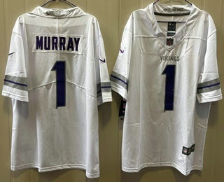 Men's Minnesota Vikings #1 Kyler Murray Limited White Alternate Vapor Jersey