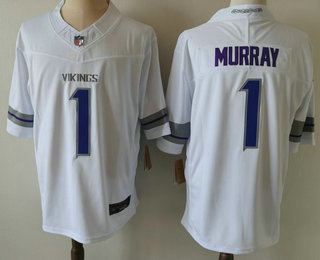 Men's Minnesota Vikings #1 Kyler Murray Limited White FUSE Alternate Vapor Jersey