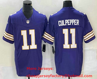 Men's Minnesota Vikings #11 Daunte Culpepper Purple 2023 FUSE Vapor Limited Throwback Stitched Jersey