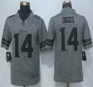 Men's Minnesota Vikings #14 Stefon Diggs Nike Gray Gridiron 2015 NFL Gray Limited Jersey