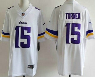 Men's Minnesota Vikings #15 Dallas Turner Limited White Vapor Jersey
