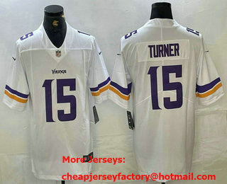 Men's Minnesota Vikings #15 Josh Dobbs White Vapor Limited Stitched Jersey