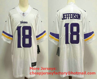Men's Minnesota Vikings #18 Justin Jefferson White 2020 Vapor Untouchable Stitched NFL Nike Limited Jersey