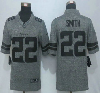 Men's Minnesota Vikings #22 Harrison Smith Nike Gray Gridiron 2015 NFL Gray Limited Jersey