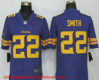 Men's Minnesota Vikings #22 Harrison Smith Purple 2016 Color Rush Stitched NFL Nike Limited Jersey