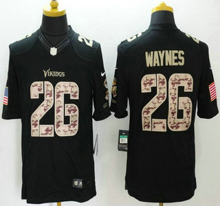 Men's Minnesota Vikings #26 Trae Waynes Black Salute to Service NFL Nike Limited Jersey